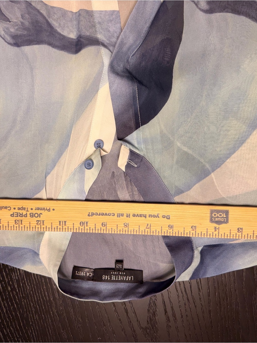 Lafayette 148 New York Gradient Blue Silk-Feel Blouse - Picture 5 of 6